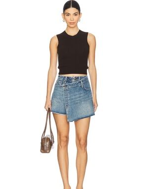 Rag & Bone Denim Asymmetric Mini Skort Blue BELINA Amity